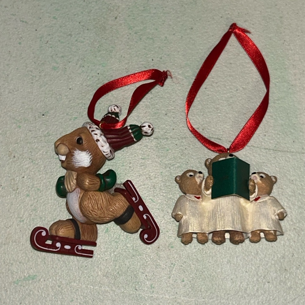 Hallmark Holiday Ornaments - Brown and Red